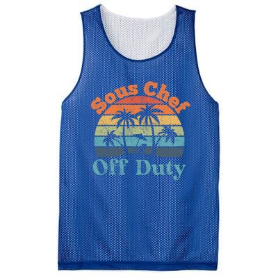 Sous Chef Off Duty Summer Break Funny Retiret Gift Mesh Reversible Basketball Jersey Tank