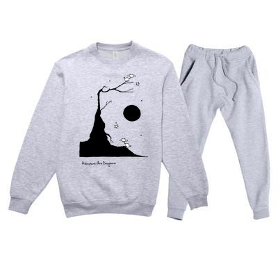 Space Cows On Tree With Stars (Color Options Available) Gift Premium Crewneck Sweatsuit Set