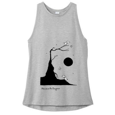Space Cows On Tree With Stars (Color Options Available) Gift Ladies PosiCharge Tri-Blend Wicking Tank