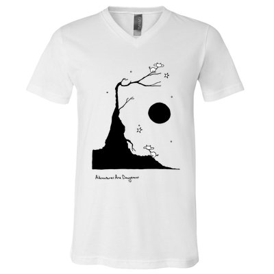 Space Cows On Tree With Stars (Color Options Available) Gift V-Neck T-Shirt