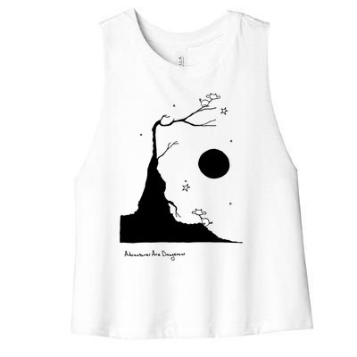 Space Cows On Tree With Stars (Color Options Available) Gift Women's Racerback Cropped Tank