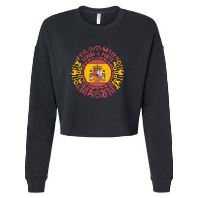 Spanish Coat Of Arms With Tools Cropped Pullover Crew