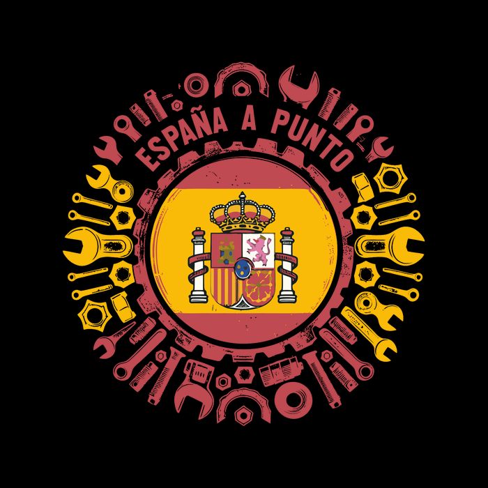 Spanish Coat Of Arms With Tools Cropped Pullover Crew