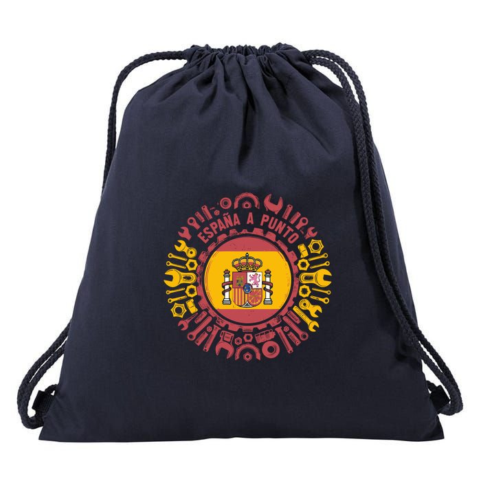 Spanish Coat Of Arms With Tools Drawstring Bag