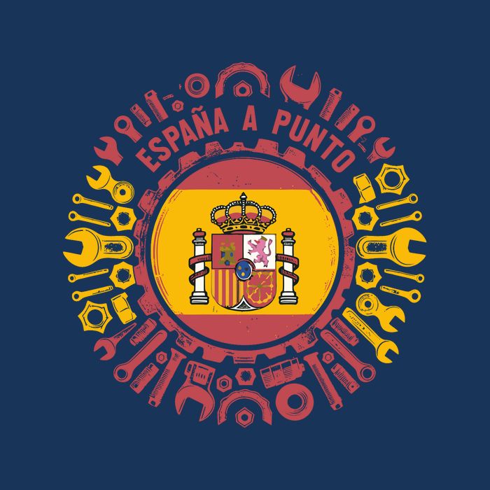 Spanish Coat Of Arms With Tools Drawstring Bag