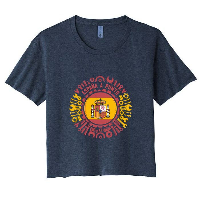 Spanish Coat Of Arms With Tools Women's Crop Top Tee