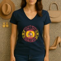 Spanish Coat Of Arms With Tools Women's V-Neck T-Shirt