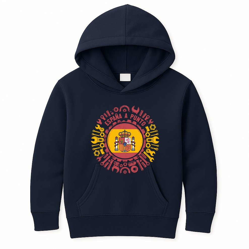 Spanish Coat Of Arms With Tools Kids Hoodie
