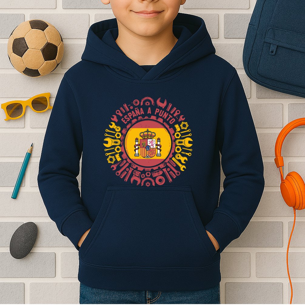 Spanish Coat Of Arms With Tools Kids Hoodie