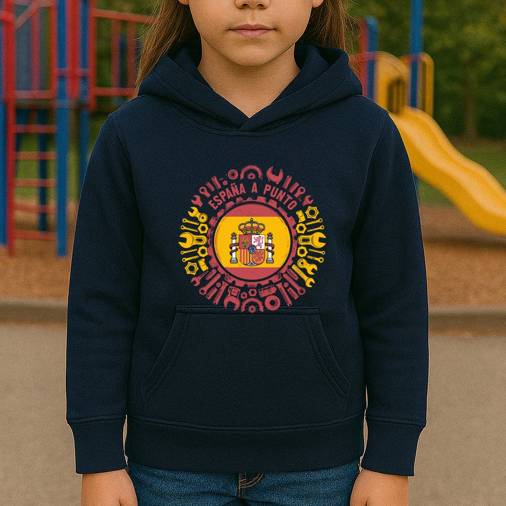 Spanish Coat Of Arms With Tools Kids Hoodie
