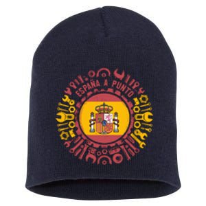 Spanish Coat Of Arms With Tools Short Acrylic Beanie