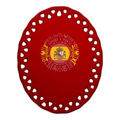 Spanish Coat Of Arms With Tools Ceramic Oval Ornament