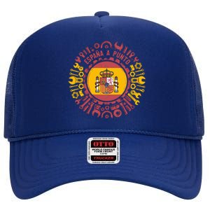 Spanish Coat Of Arms With Tools High Crown Mesh Back Trucker Hat