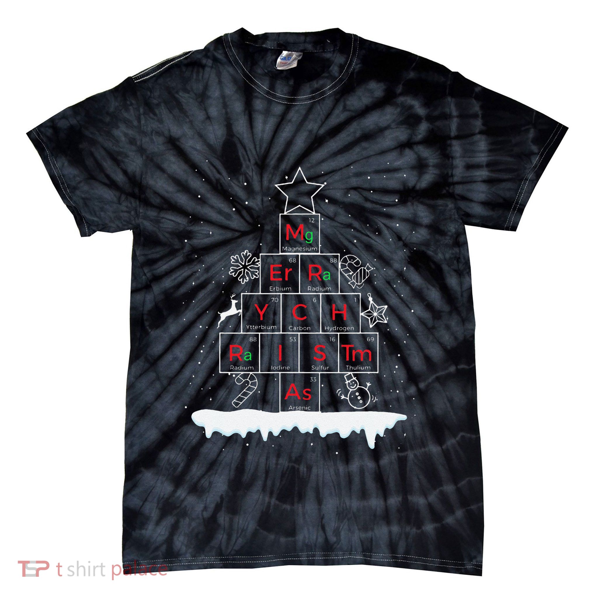 Science Christmas Oh Chemist Tree Chemistree Chemistry Tie-Dye T-Shirt