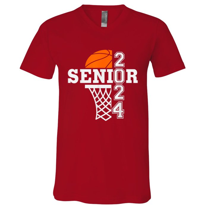 Senior Class Of 2024 Basketball Seniors Back To School V-Neck T-Shirt