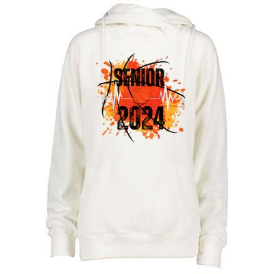 Senior Class Of 2024 Basketball Back To School Womens Funnel Neck Pullover Hood