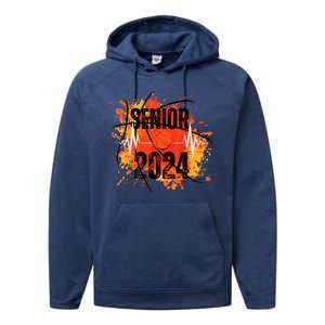 Senior Class Of 2024 Basketball Back To School Performance Fleece Hoodie