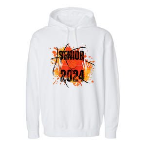 Senior Class Of 2024 Basketball Back To School Garment-Dyed Fleece Hoodie