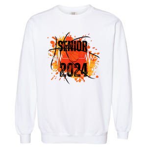 Senior Class Of 2024 Basketball Back To School Garment-Dyed Sweatshirt