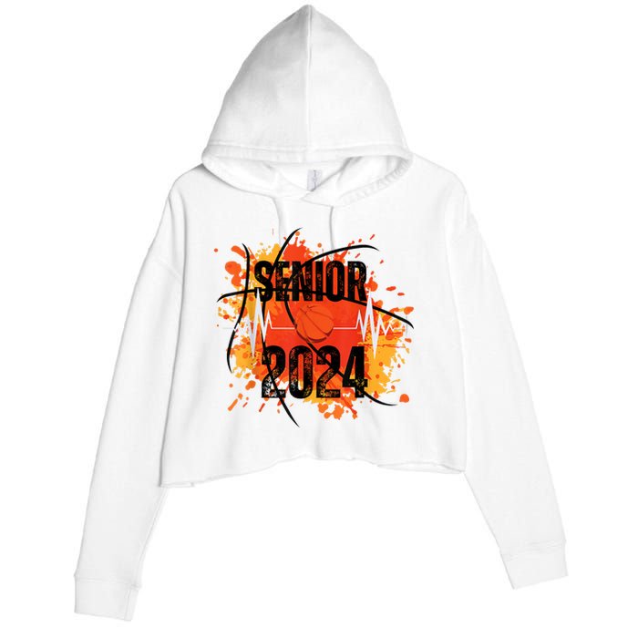 Senior Class Of 2024 Basketball Back To School Crop Fleece Hoodie