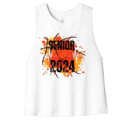 Senior Class Of 2024 Basketball Back To School Women's Racerback Cropped Tank