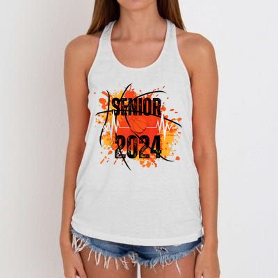 Senior Class Of 2024 Basketball Back To School Women's Knotted Racerback Tank