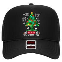 Science Christmas Oh Chemist Tree Chemistree High Crown Mesh Back Trucker Hat