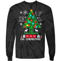 Science Christmas Oh Chemist Tree Chemistree Tie-Dye Long Sleeve Shirt