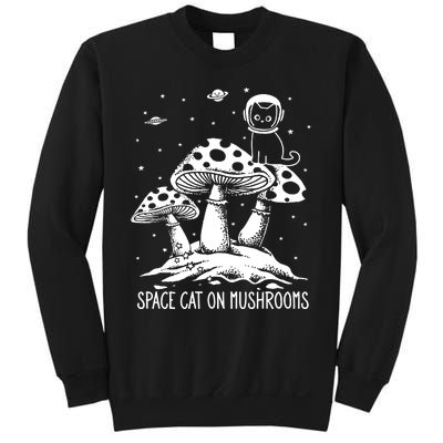 Space Cat On Mushrooms Sweatshirt