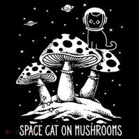 Space Cat On Mushrooms 16 in Basic Backpack