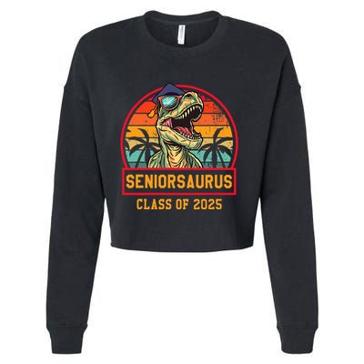 Seniorsaurus Class Of 2025 Senior Cropped Pullover Crew