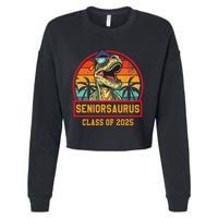 Seniorsaurus Class Of 2025 Senior Cropped Pullover Crew
