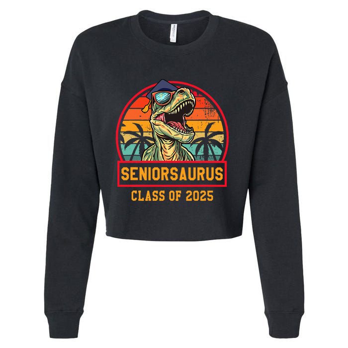 Seniorsaurus Class Of 2025 Senior Cropped Pullover Crew