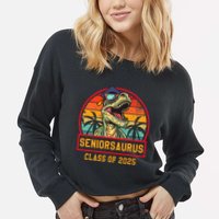 Seniorsaurus Class Of 2025 Senior Cropped Pullover Crew