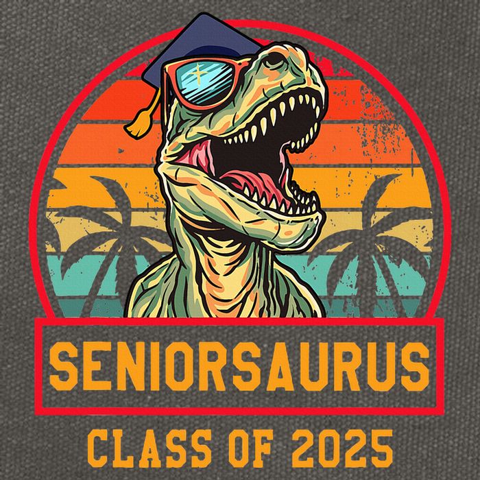 Seniorsaurus Class Of 2025 Senior Cotton Canvas Backpack