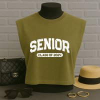 Senior Class Of 2024 Back To School Graduating In 2024 Garment-Dyed Women's Muscle Tee