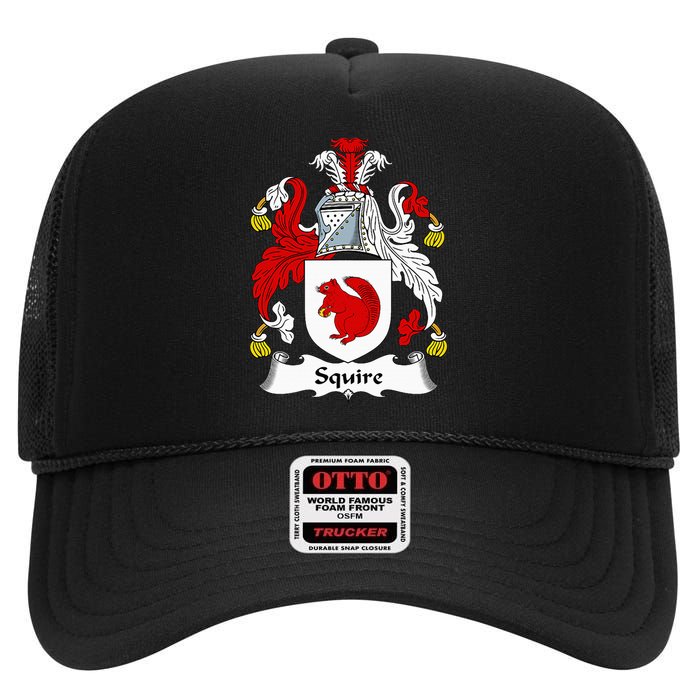 Squire Coat Of Arms Family Crest High Crown Mesh Back Trucker Hat