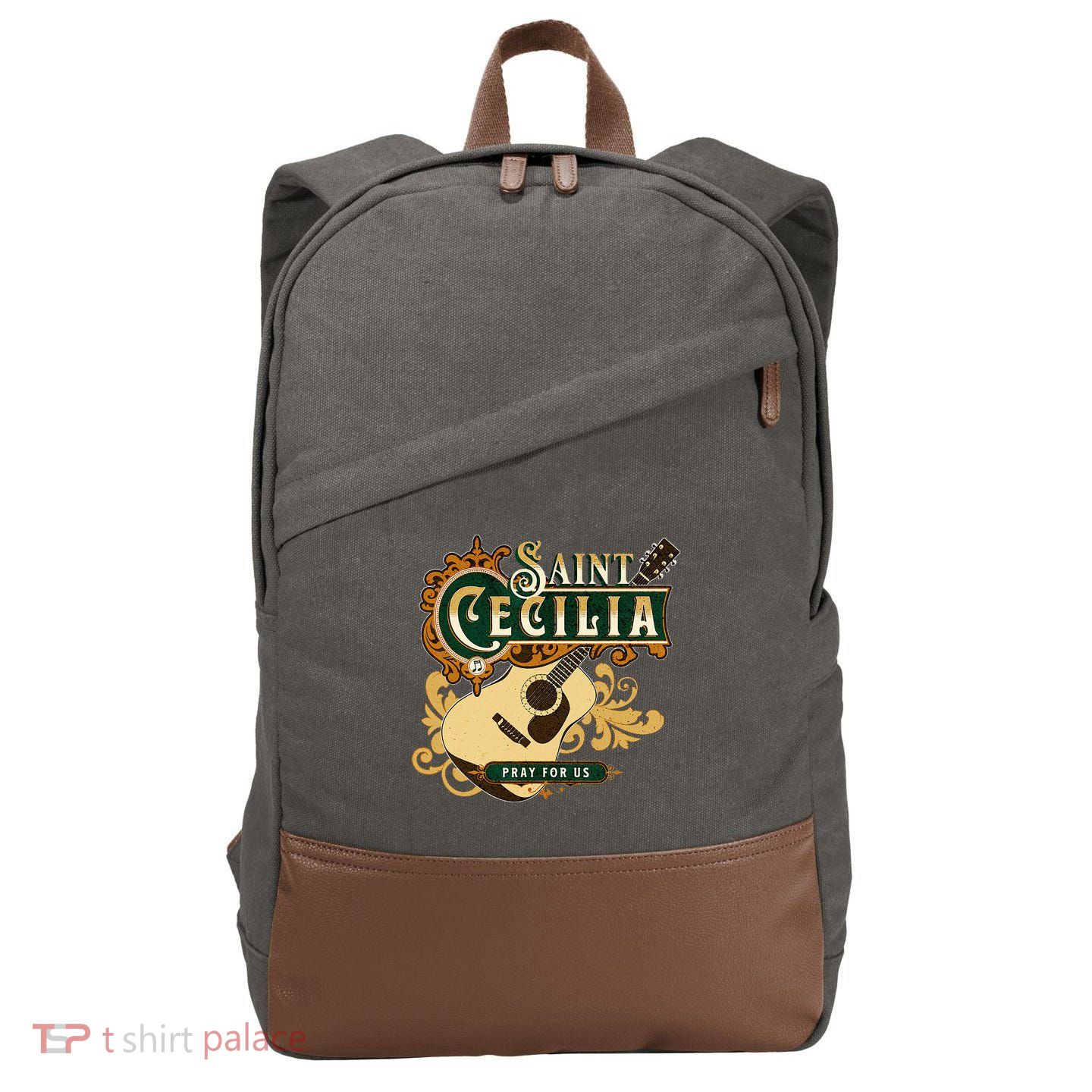 St Cecilia Of Rome Saint Of Music Catholic Guitar Cotton Canvas Backpack