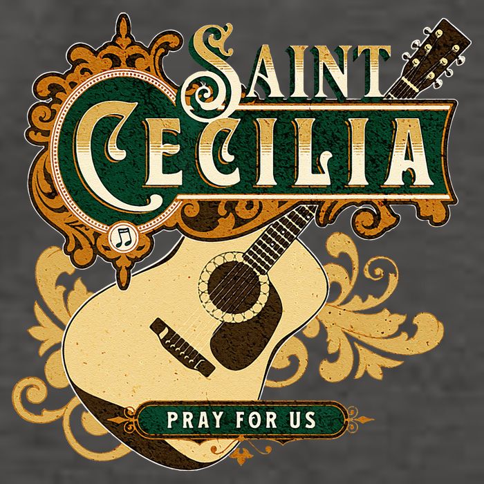 St Cecilia Of Rome Saint Of Music Catholic Guitar Vector Backpack