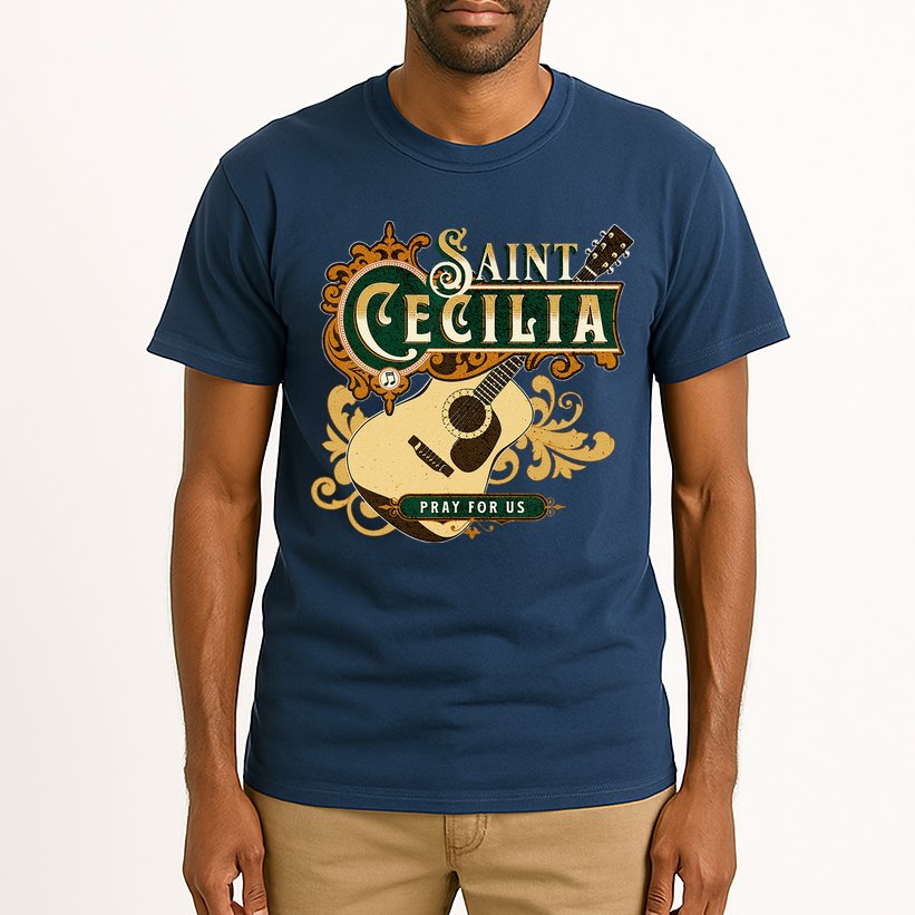 St Cecilia Of Rome Saint Of Music Catholic Guitar Tall T-Shirt
