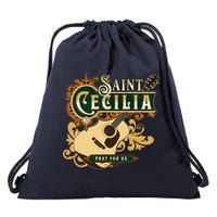 St Cecilia Of Rome Saint Of Music Catholic Guitar Drawstring Bag