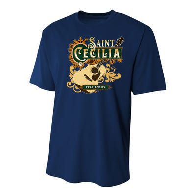 St Cecilia Of Rome Saint Of Music Catholic Guitar Youth Performance Sprint T-Shirt