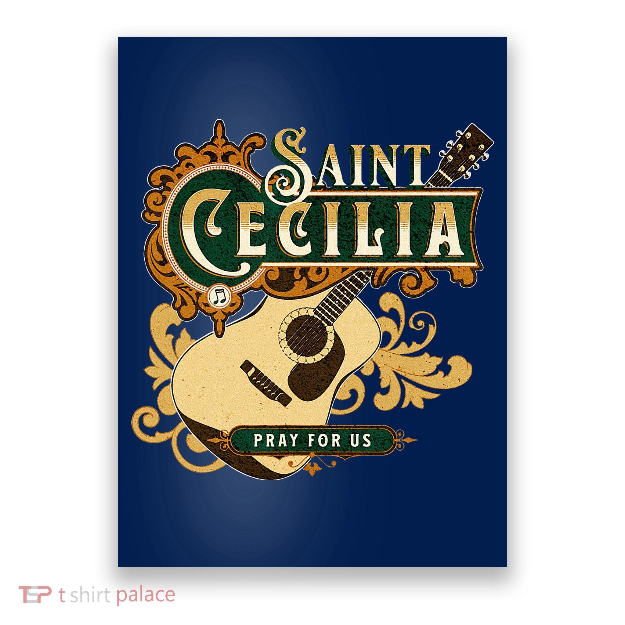 St Cecilia Of Rome Saint Of Music Catholic Guitar Poster