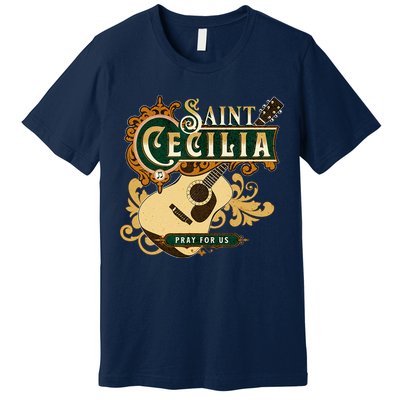 St Cecilia Of Rome Saint Of Music Catholic Guitar Premium T-Shirt