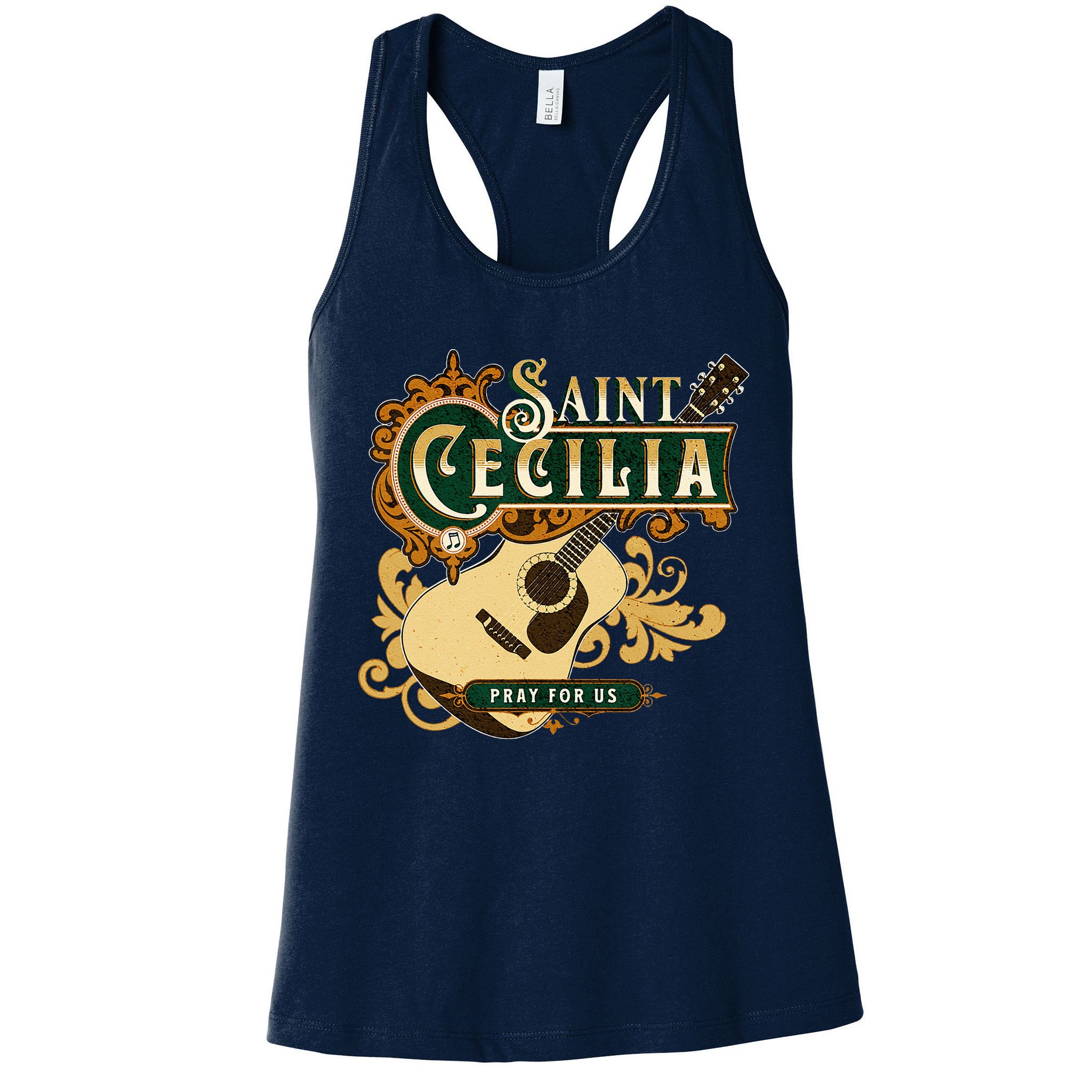 St Cecilia Of Rome Saint Of Music Catholic Guitar Womens Tank Top