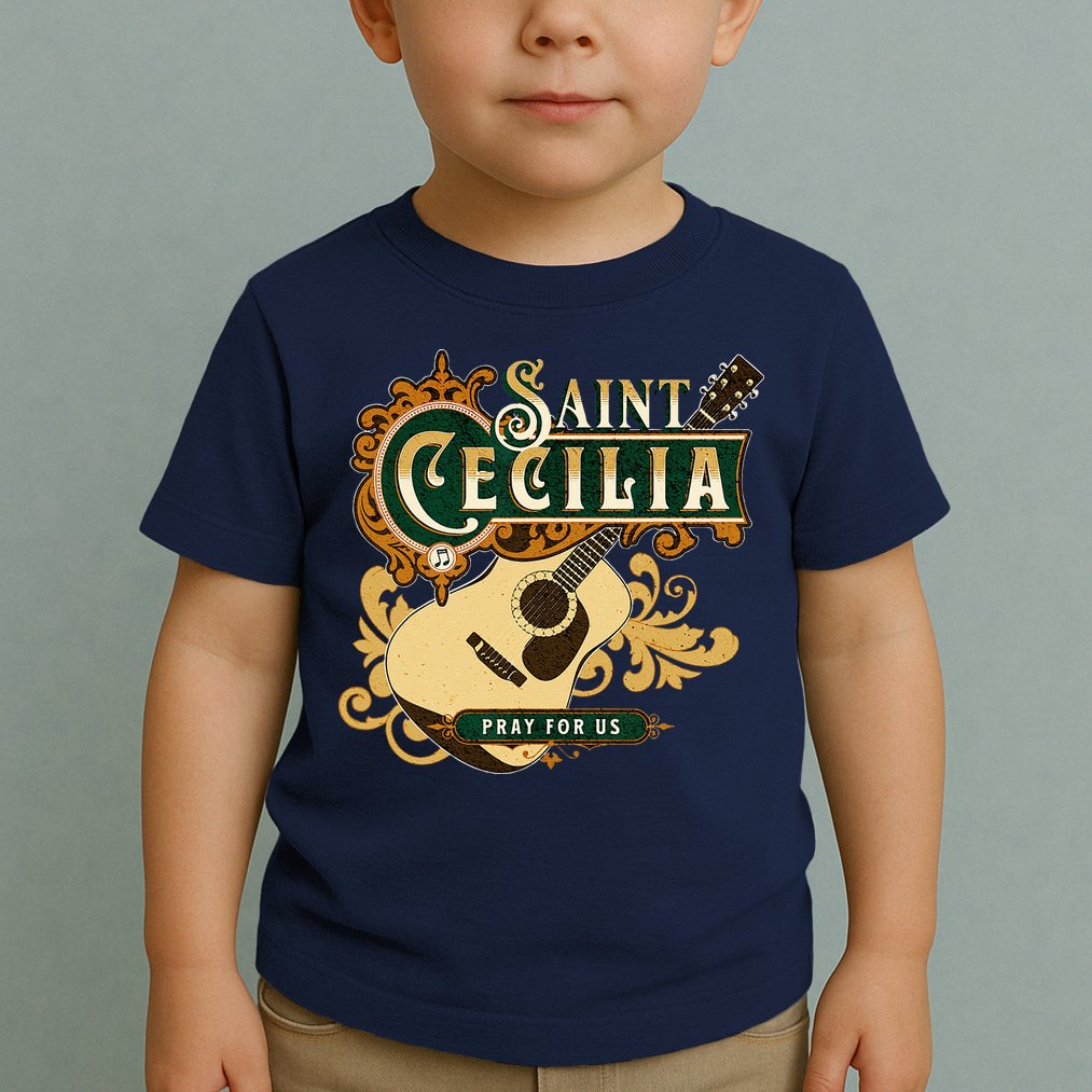 St Cecilia Of Rome Saint Of Music Catholic Guitar Toddler T-Shirt
