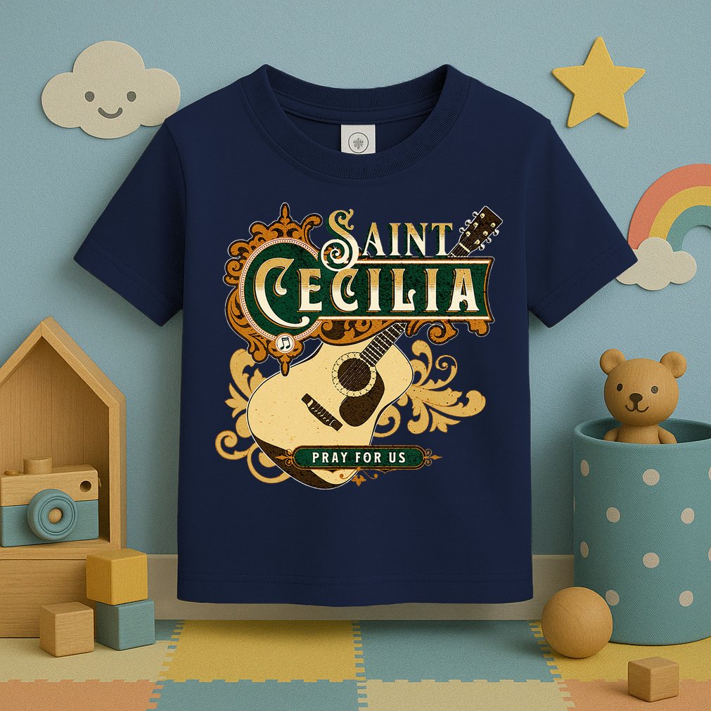 St Cecilia Of Rome Saint Of Music Catholic Guitar Toddler T-Shirt