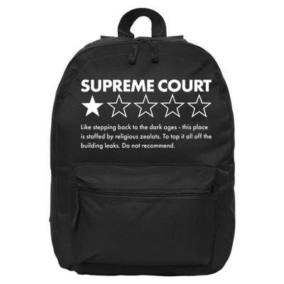 Supreme Court One Star Do Not Recommend 16 in Basic Backpack