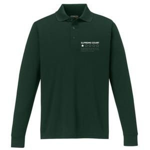 Supreme Court One Star Do Not Recommend Performance Long Sleeve Polo