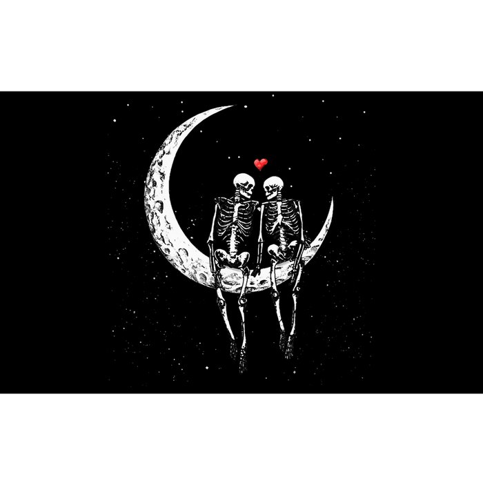 Skeleton Couple On Moon Funny Halloween Costume Bumper Sticker